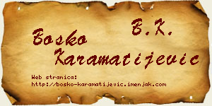 Boško Karamatijević vizit kartica